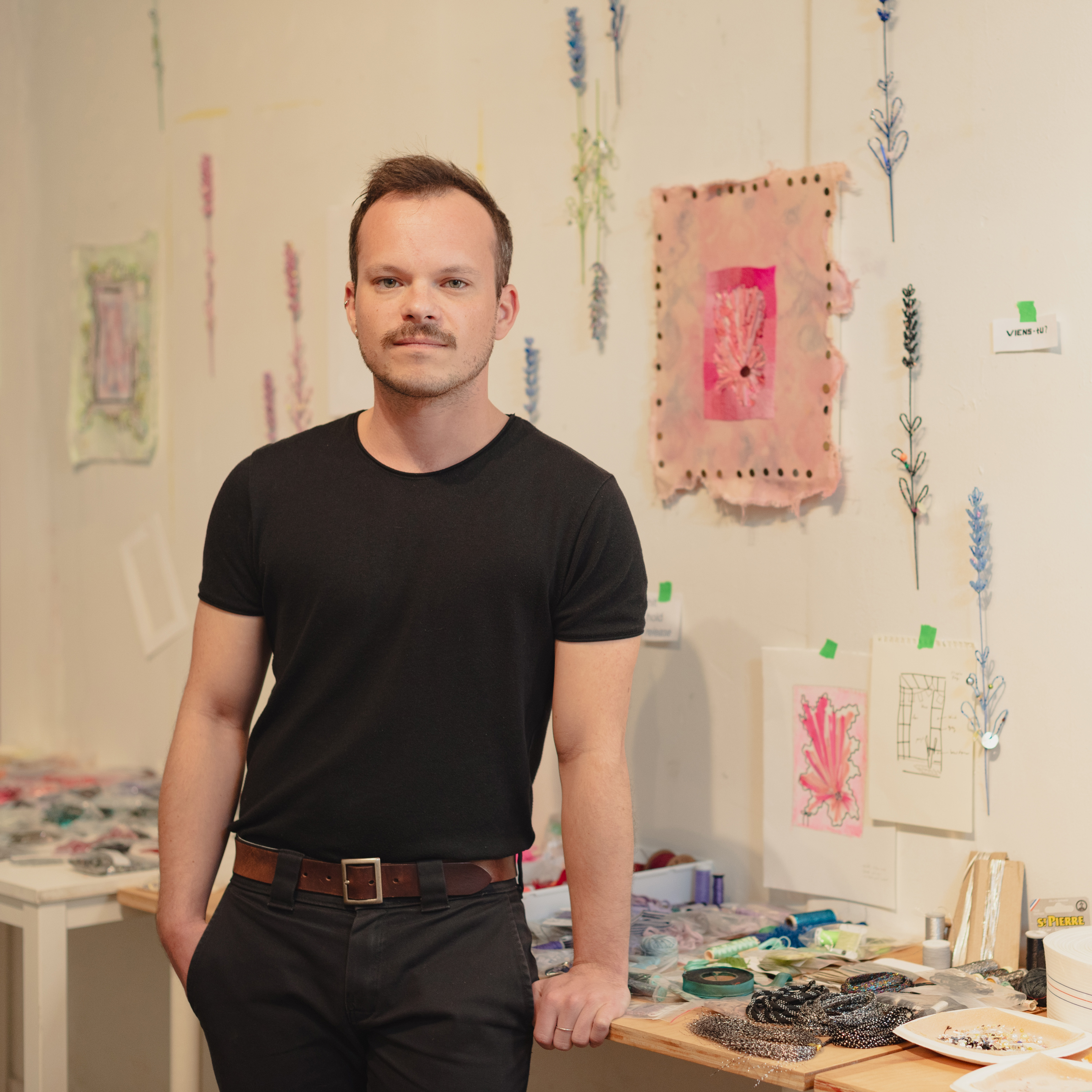 Théo Bignon. In Bunker Projects Residency studio, Pittsburgh, PA, 2024. Photo by Lindsay Dill. theobignon.com